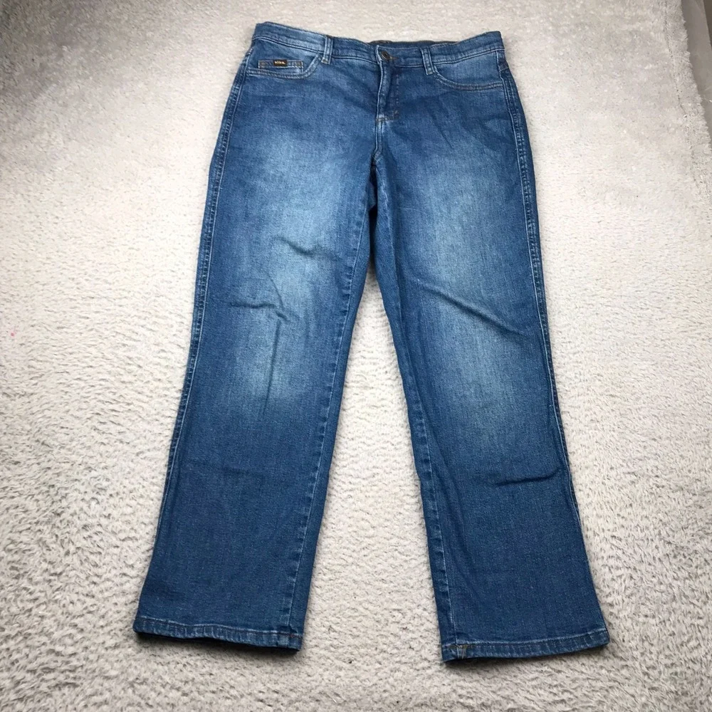 Kuhl Kontour Flex Jeans Womens 8 Reg (33x27) Blue Drawstring Relaxed Denim